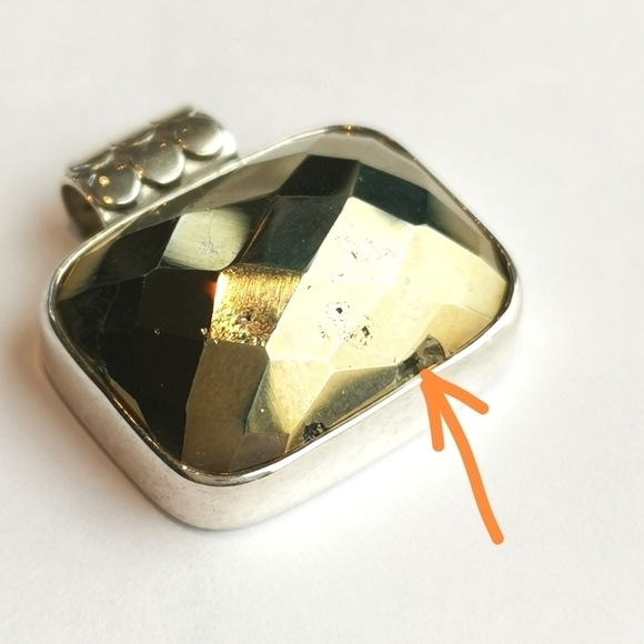 VINTAGE pyrite in Sterling Silver pendant - Picture 4 of 8